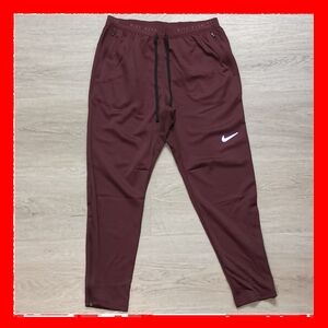 👖Nike Men's Size L STRIDE KNIT WOVEN RUNNING JOGGERS PANTS BURGUNDY HV4546-652